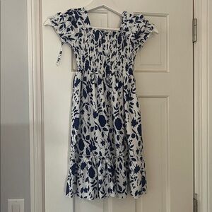 Kids Floral Blue and White Dress. Easter!